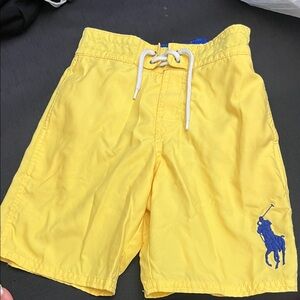 Polo by Ralph Lauren Kids Bright Yellow Shorts with Navy Logo
